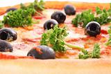 Pizza with olives 
