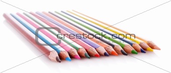 Few color pencils isolated on white