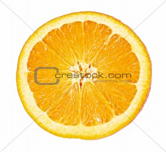 Orange closeup isolated on a white background
