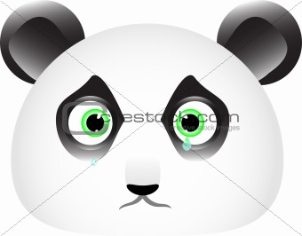 Sad panda face with tears in his eyes