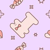 Seamless pattern with cute cat