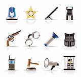 law, order, police and crime icons