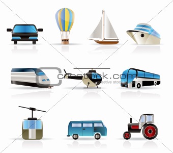 Transportation and travel icons