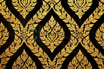thai art gold paiting pattern