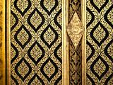 Thai gold art on wood door