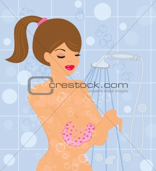 Girl in a shower