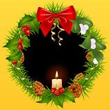 Christmas wreath in the shape of heart