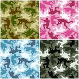 Camouflage set. Spots in the shape of men with weapons