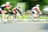 Blurred motion bicycle race