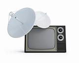 tv parabolic antena isolated on a white background 