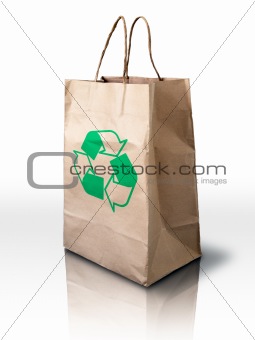Brown recycle Crumpled peper bag
