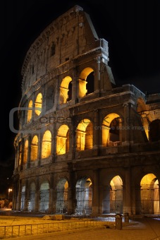 Colosseum at night in Rome, Italy  