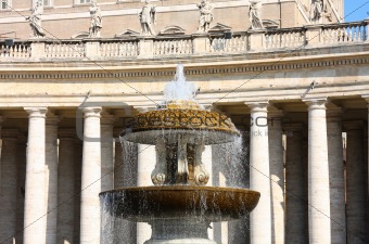 St Peter's Square fountain in Vatican, Rome, Italy