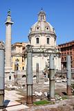 Traian column and Santa Maria di Loreto in Rome