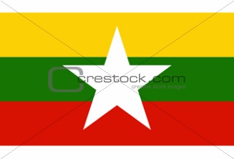 new flag of country of Myanmar in official colors.