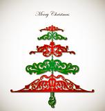 Pattern Christmas Tree on white Background. Vector