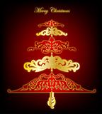 Pattern red Christmas Tree Background. Vector