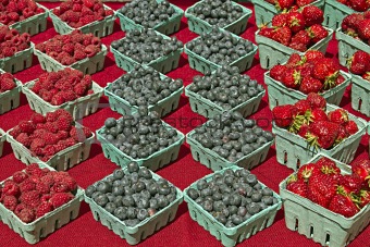 Raspberries Blueberries and Strawberries