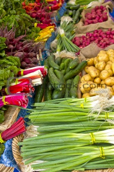 Vegetable Stand at Farmers Market