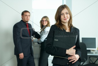 Businesswoman with her team