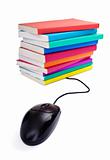 colorful books computer mouse control education school