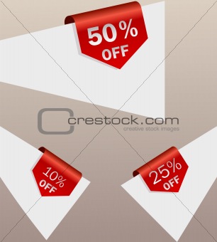 Red discount labels