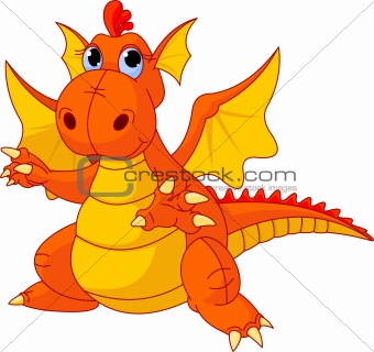 Cartoon baby dragon