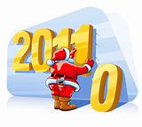 christmas santa claus changes a number of new year