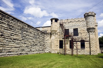 Walls of historic Jail in Joliet, Illinois 