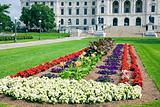 Flowers in front of State Capitol