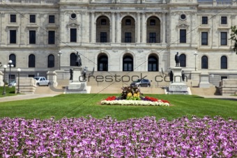 Flowers in front of State Capitol
