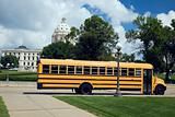 School Bus in front of State Capitol