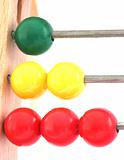 Rows of colorful balls on abacus