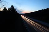 Highway - motorway view at late sunset