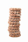 Stack of shortbread cocoa biscuits