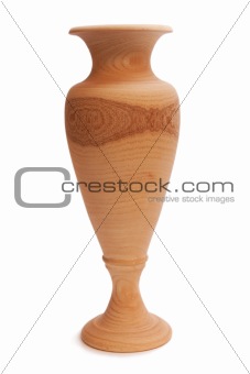 Natural Wood Vase isolated