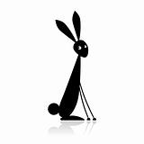 Bunny black silhouette for your design