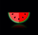 Piece of watermelon on black for your design