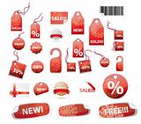 vector set of shopping tags and stickers 