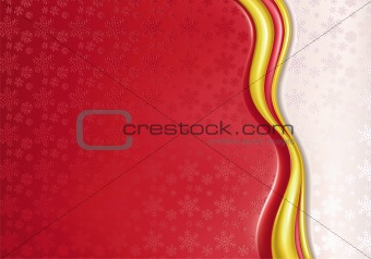Abstract red background with snowflakes. Vector