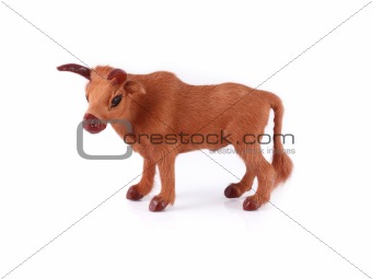 Model cow isolated on white