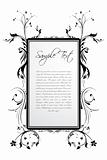 sample text in floral frame