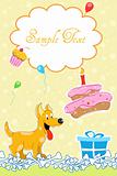 puppy in birthday card