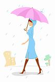 lady in rainy day