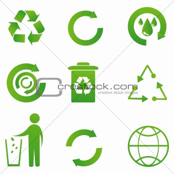 set of recycle icon