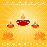 diwali card decorated with diya