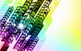 Grungy Colorful Arrow Rainbow Background