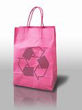 pink recycle shopping paper bag