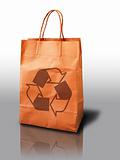 orange recycle paper shopping bag