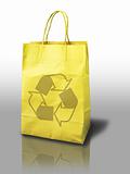 yellow recycle paper bag